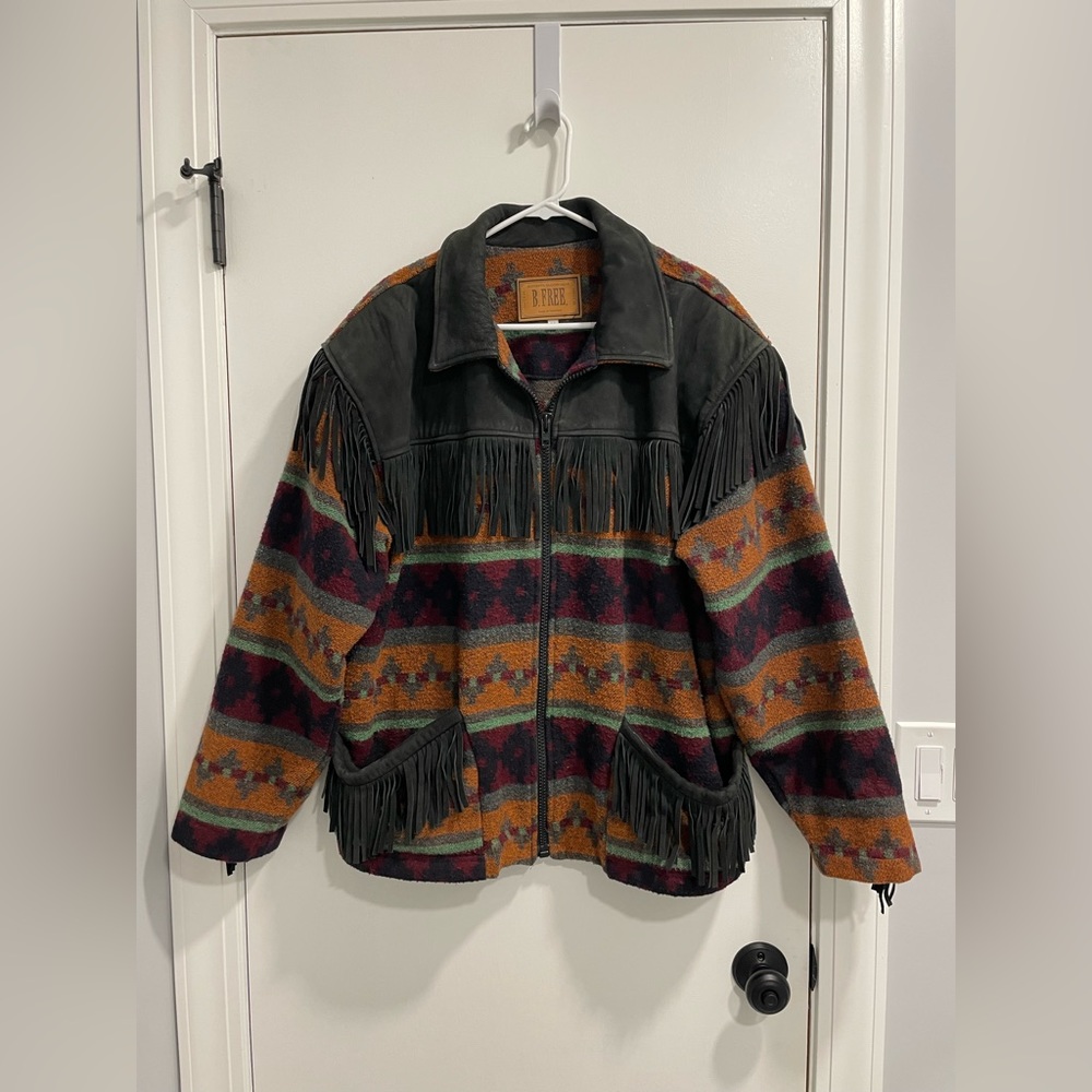 B. Free by M. Julian Adventures Fringe Jacket Size Medium